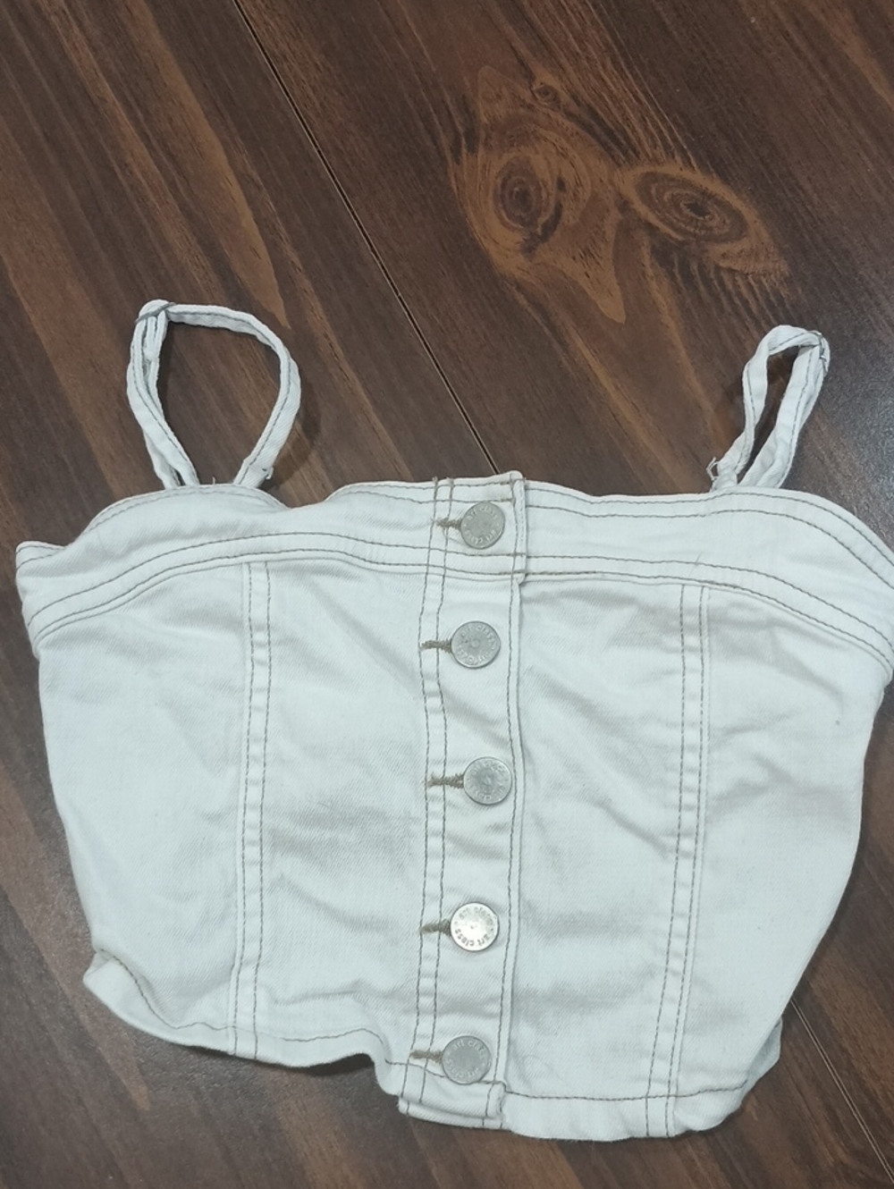 art class White Button-Front Cropped Tank (Girls)